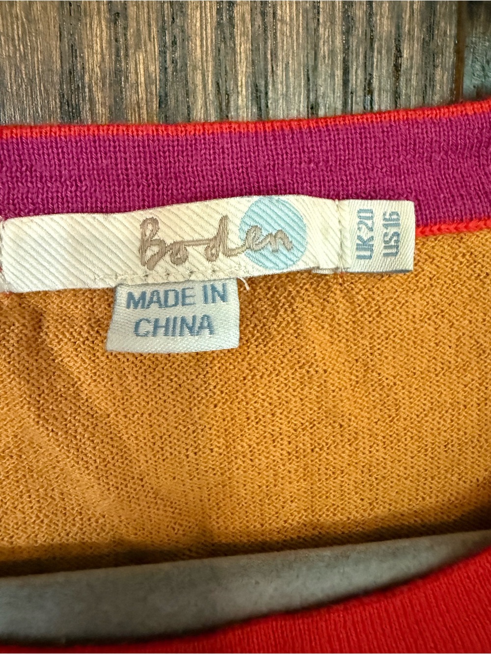 Boden Multicolor Geometric Crewneck Sweater — Red, Pink, Purple, Yellow, White - Picture 2 of 10